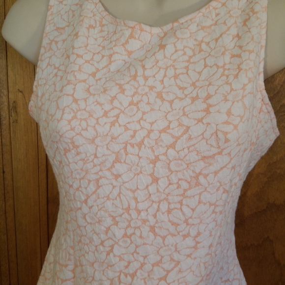 Divided Peach w/White Daisy Dress, 8 - Picture 2 of 5